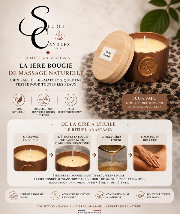 Bougie Anastasia – Bougie à huile de massage 120 ml